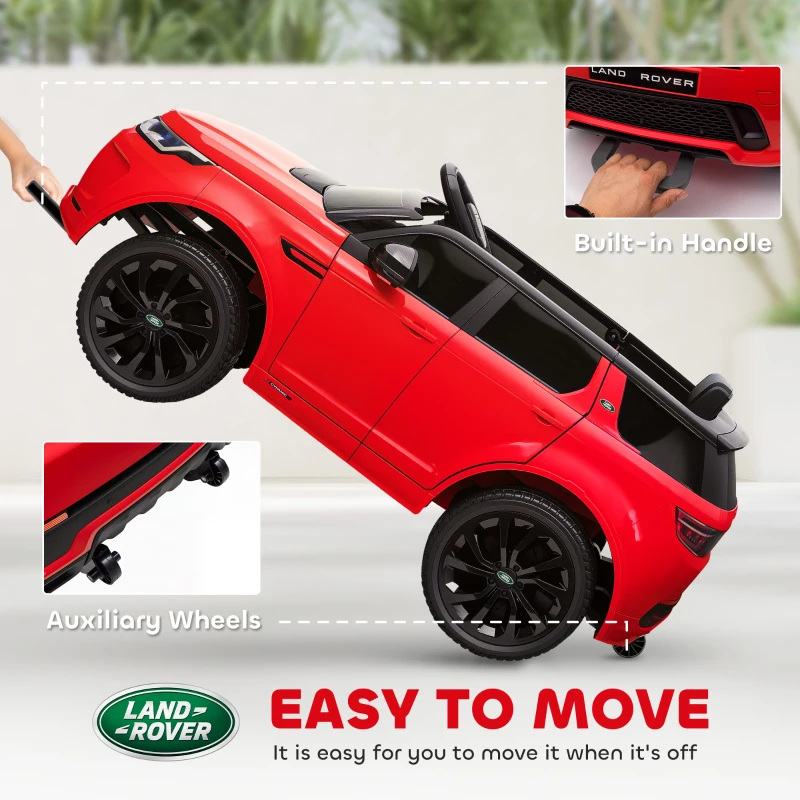 AIYAPLAY Macchina Elettrica per Bambini a Licenza Land Rover con Fari, Clacson e Cintura,106x65.5x51 cm, Rosso