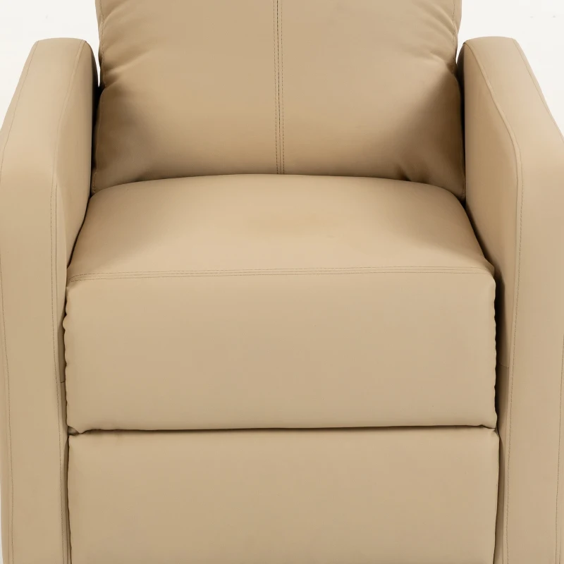 HOMCOM Poltrona Relax Reclinabile con Poggiapiedi e Schienale Regolabile a Spinta, Beige