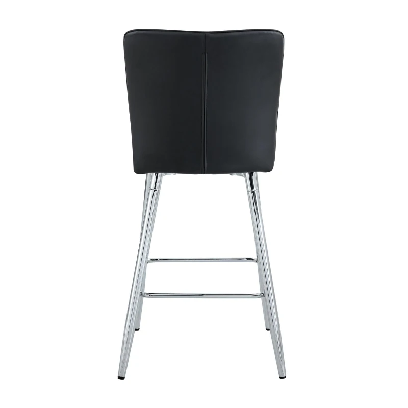 Tabouret de bar haut, lot de 2, pieds réglables antidérapants, 44,00x44,00x101,00 cm, Noir+Argent