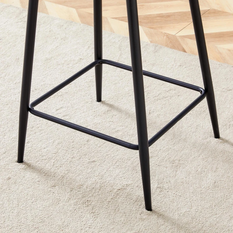 Lot de 4 tabourets de bar transparents, design moderne au look aérien, 51x45x102 cm, Noir