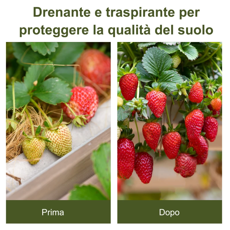 Outsunny Telo per Pacciamatura 50x1 m in PP Drenante e Traspirante per Orto, Serra e Giardino, Nero