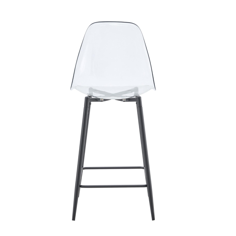 Lot de 4 tabourets de bar transparents, design moderne au look aérien, 51x45x102 cm, Noir