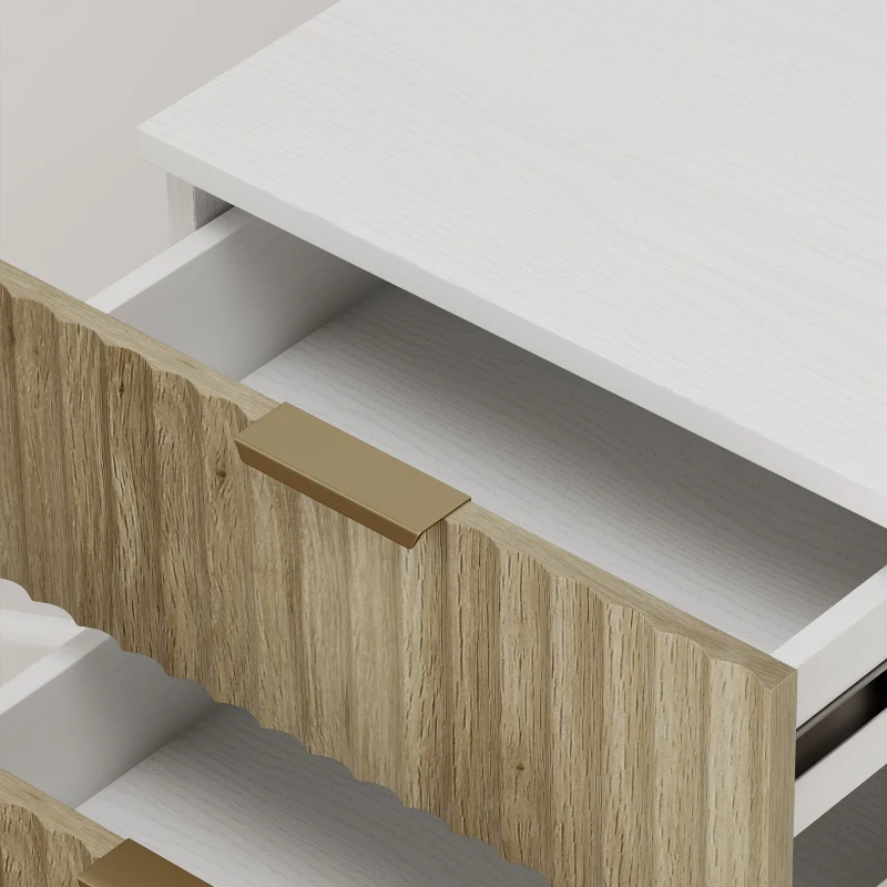 HOMCOM Supporto per Stampante con Ruote, 3 Cassetti e 2 Ripiani, 80x40x68 cm, Bianco Rovere