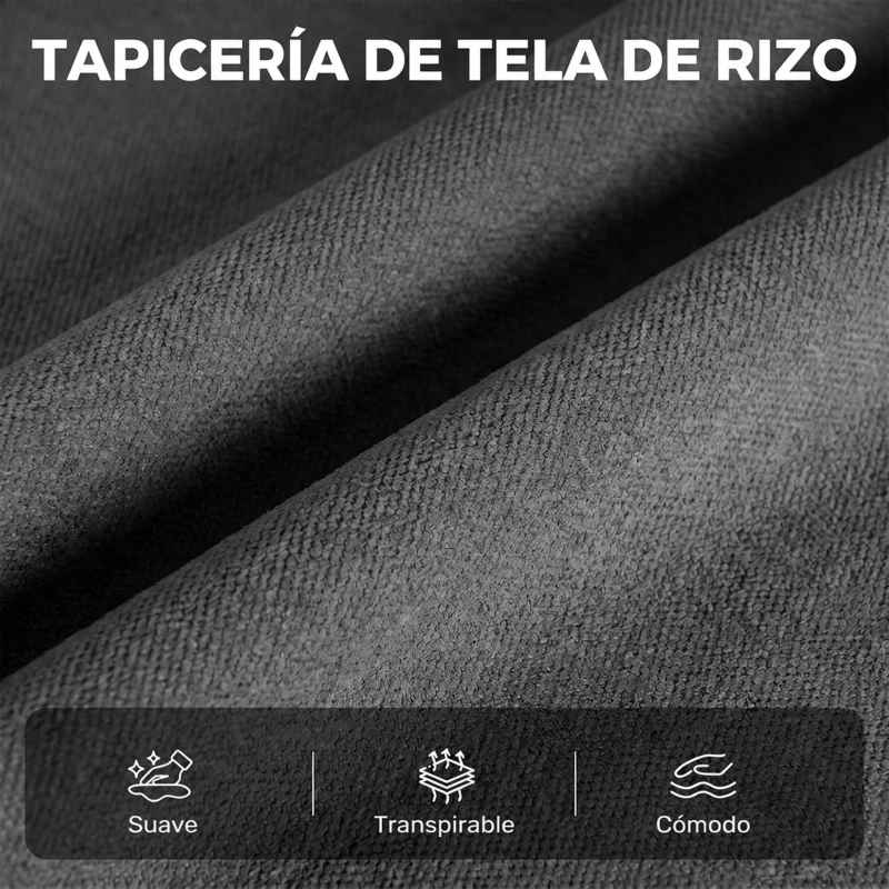 HOMCOM Sillón de Masaje con Calor Reclinación por Empuje 135° Reposapiés Reposabrazos Ajustables y 2 Bolsillos Gris Oscuro