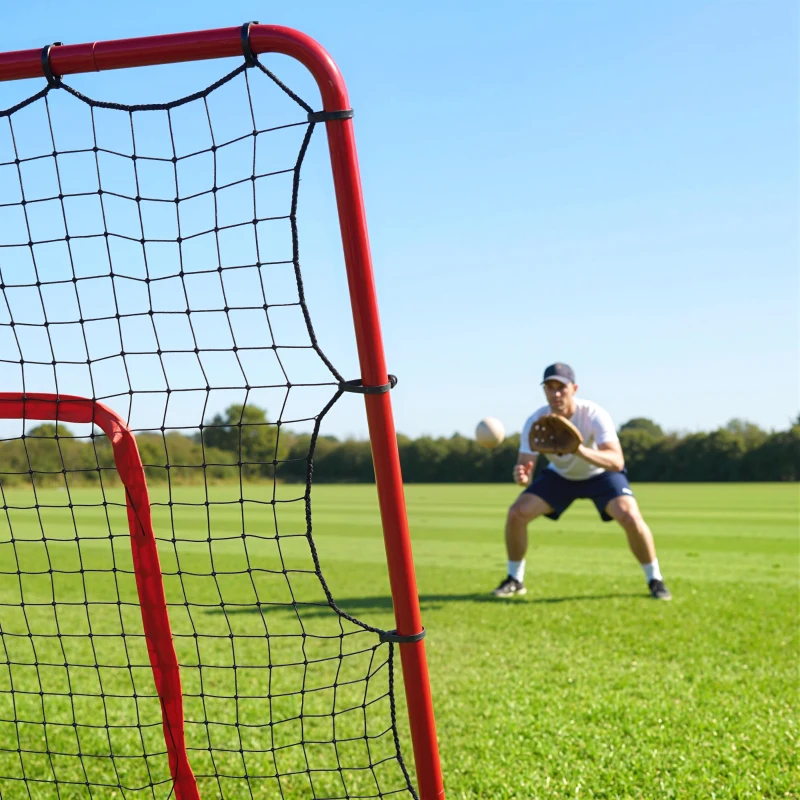 SPORTNOW Plasă Mare de Rebound cu Zonă Țintă, Neagră