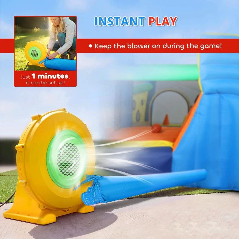 AIYAPLAY 8 in 1 Bouncy Castle for Kids, Inflatable Bounce House with Slide, Pool (Ball Pit), Water Cannon for Indoor Outdoor