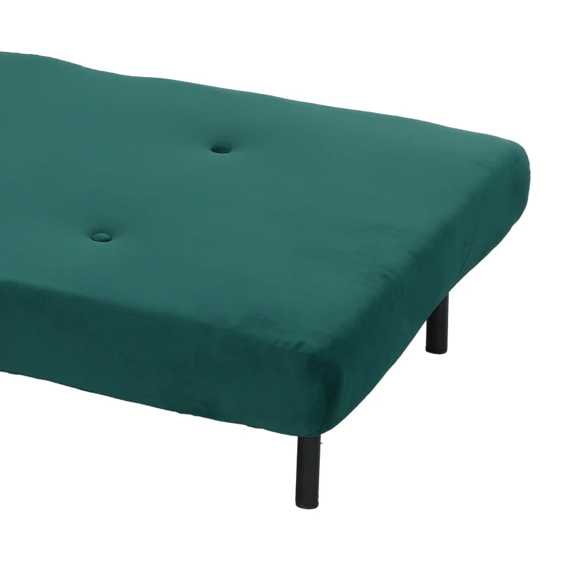 HOMCOM 3-in-1 slaapfauteuil, uitklapbare fauteuil met bedfunctie, verstelbare click-clack-rugleuning, poten van rubberhout, donkergroen