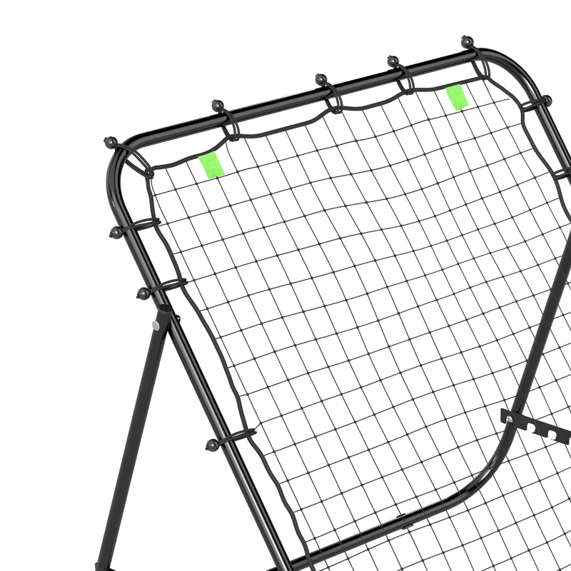 HOMCOM Adjustable Rebounder Net Kickback Target Goal for Teens Adults Training, Black