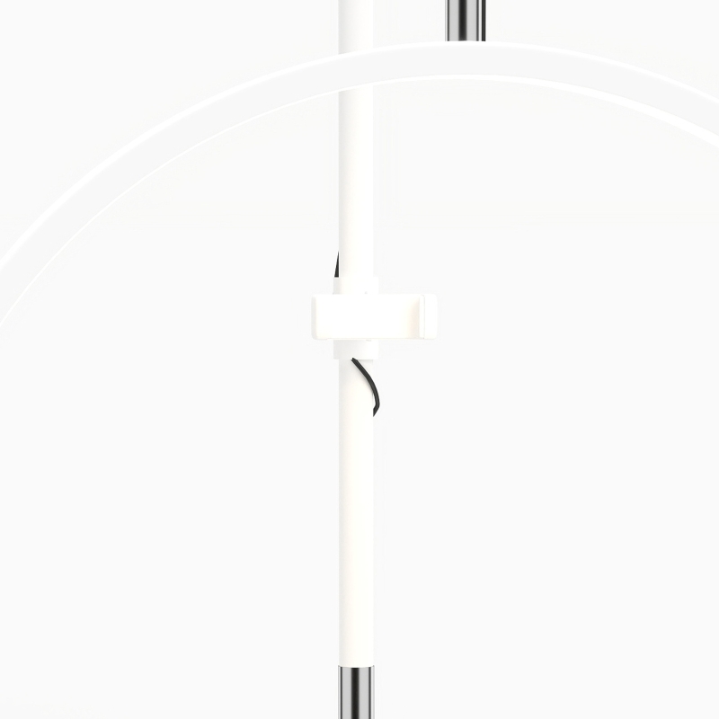 HOMCOM Half Moon Lash Light, 350° Rotatable Head, 7 Colours, Dimmable Beauty Floor Lamp, White