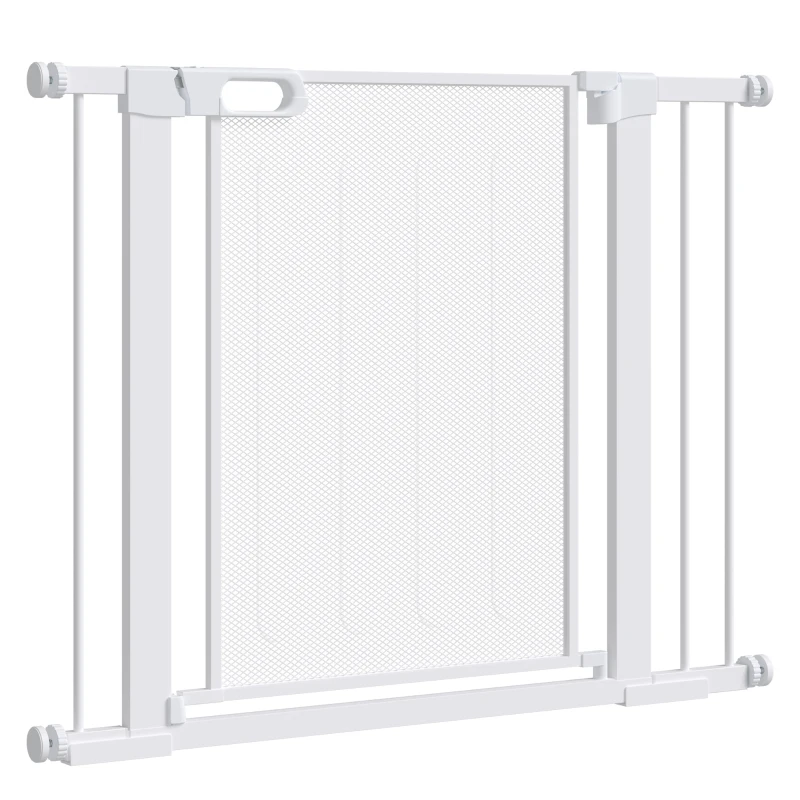 PawHut Pet Safety Gate, for Doorways, Staircases, Hallways, with Extensions Kit, 75-103cm - White