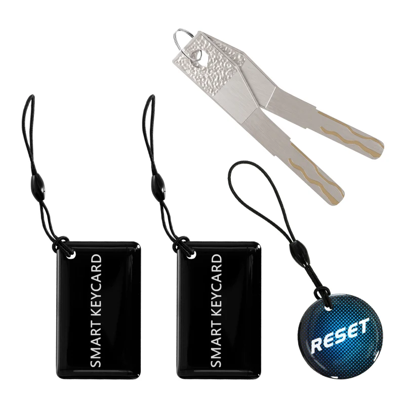 HOMCOM Cerradura Inteligente 5 en 1 con Huella App Tuya Bluetooth Código Tarjeta NFC/RF Llave Códigos Temporales Negro