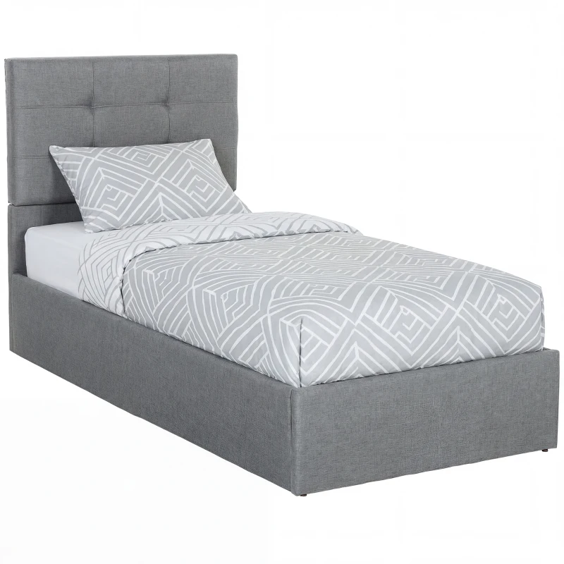 HOMCOM 3ft Single Ottoman Bed with Gas Lift Storage - Grey