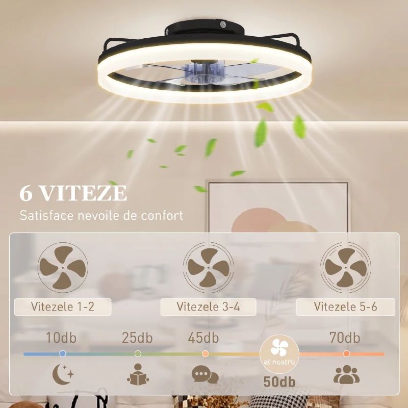 HOMCOM plafonieră ventilată