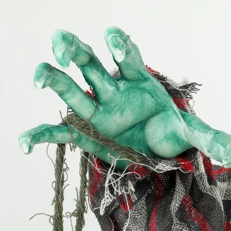 HOMCOM Levensgrote geanimeerde Halloween-zombie, 170 cm, met geluids- en aanraakactivatie, griezeldecoratie
