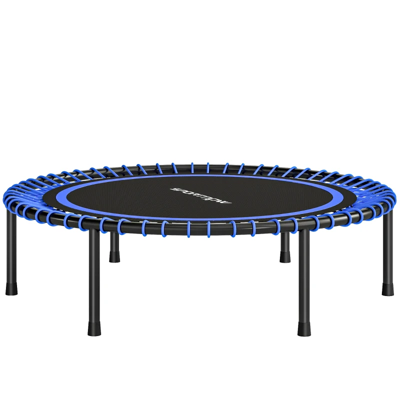 SPORTNOW Trampolim de Fitness Adultos Ø114 cm com Estrutura de Aço Reforçada para Treino de Pernas Corpo Azul e Preto