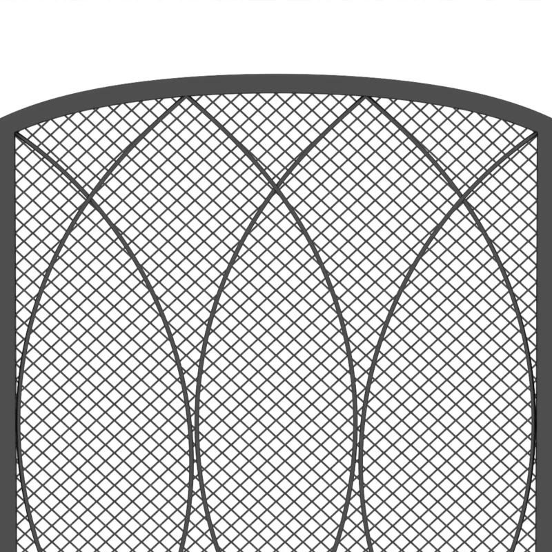 HOMCOM Geometrisch 3-delig inklapbaar metalen vonkenscherm, hittebestendig haardscherm, zwart