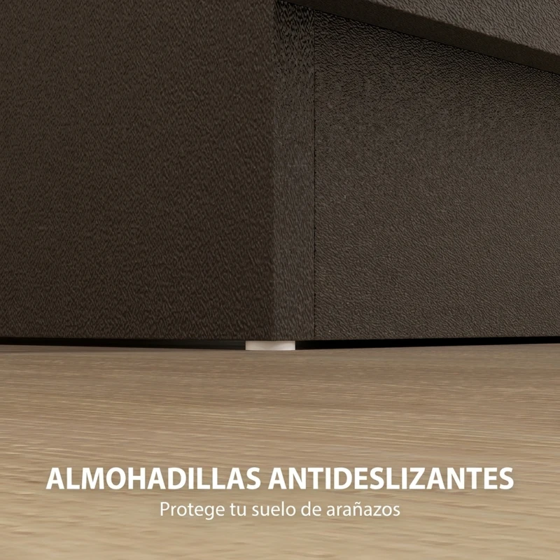 HOMCOM Mesilla de Noche con 3 Cajones y Asas de Aluminio Mesilla de Noche para Dormitorio Salón 40x35x58 cm Marrón Oscuro