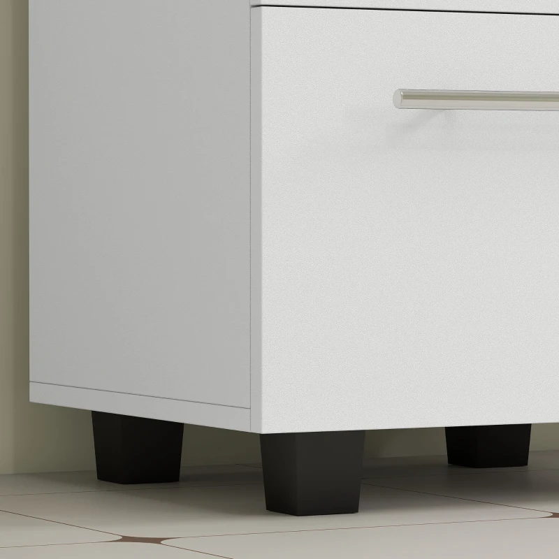 HOMCOM Mobile Sottolavabo Bagno con Cassetto e Armadietto, in Legno, 41.5x35.5x59 cm, Bianco