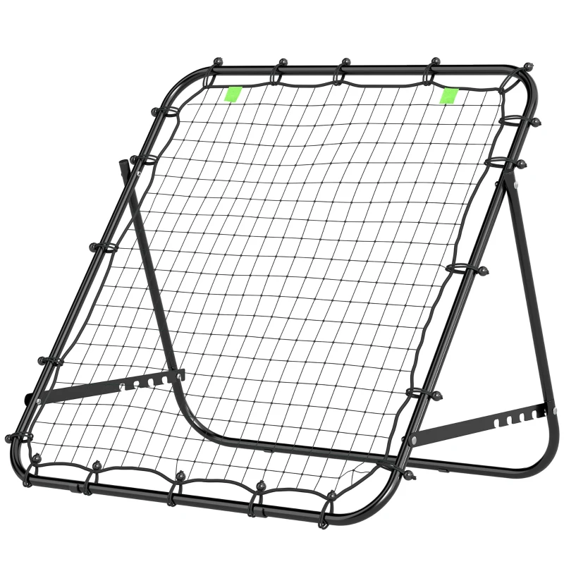 HOMCOM Adjustable Rebounder Net Kickback Target Goal for Teens Adults Training, Black