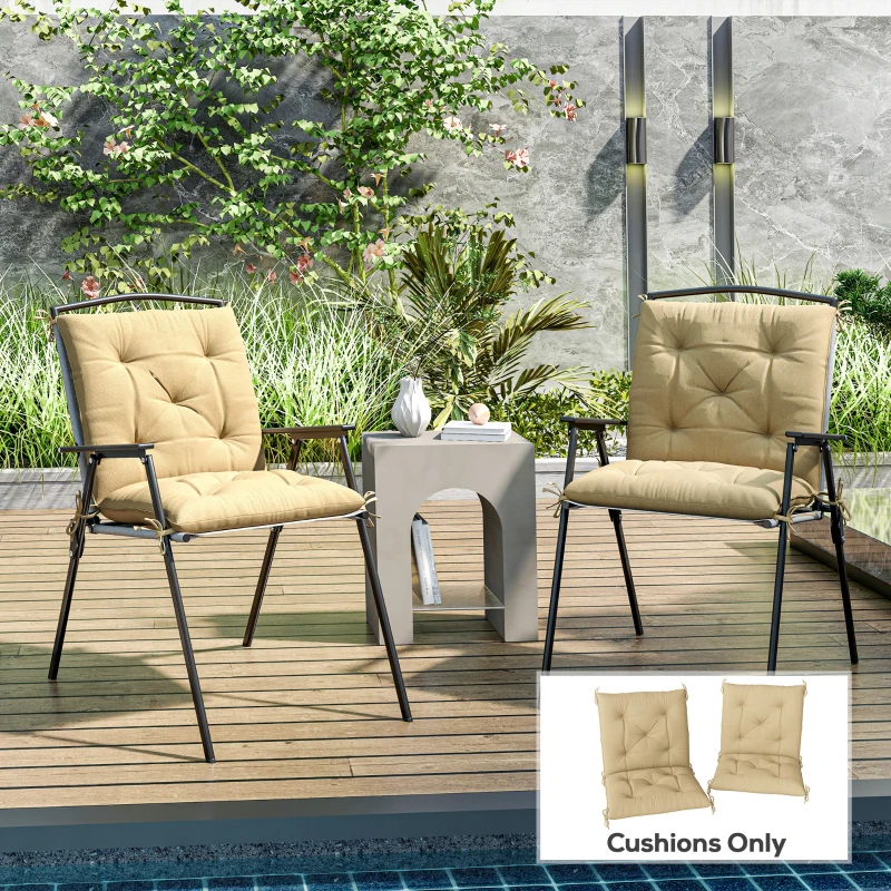 Outsunny Set of Two Outdoor Seat Cushions - Khaki