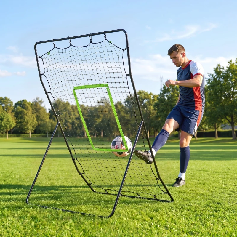 HOMCOM Rebounder pliabil pentru fotbal și baseball cu zonă de precizie, din PE și metal, 123x90x174 cm, negru