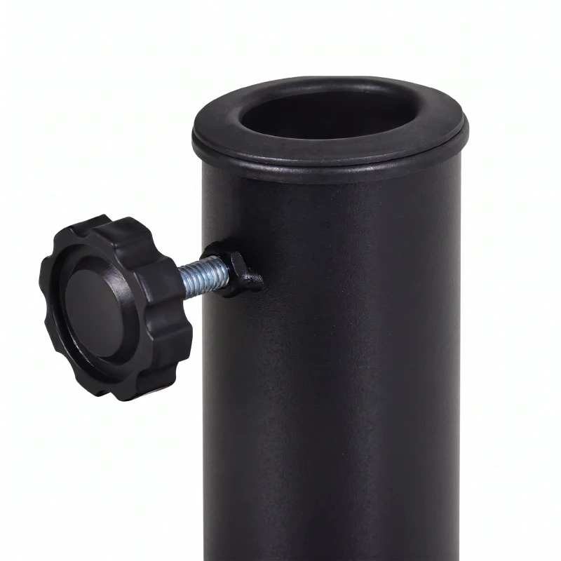 Bază Outsunny pentru Umbrelă Semicirculară de Ø3.8 și Ø4.8 mm din Rășină cu Manivelă, 50x31x32 cm, Negru