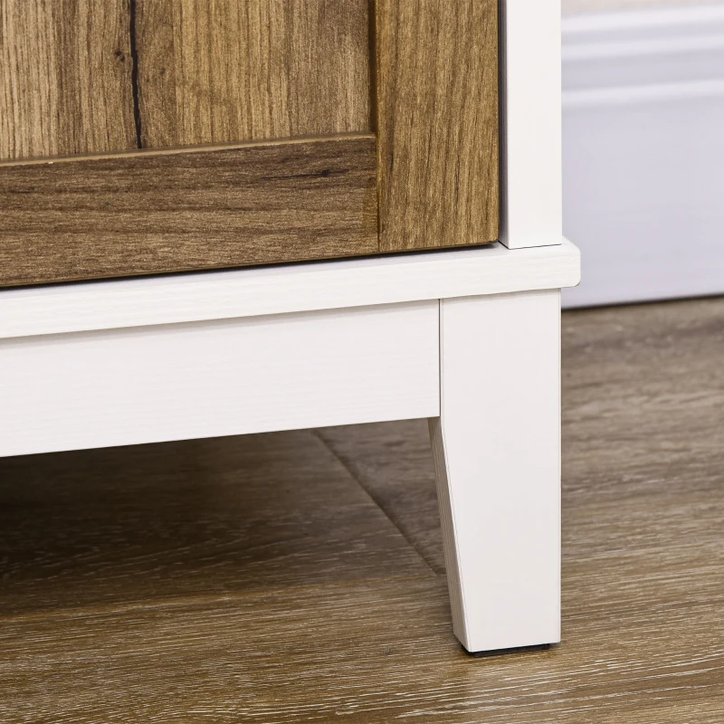 HOMCOM Buffet Salon, Meuble de Rangement avec 2 Portes, Tiroir, Étagère Réglable, 78,5 x 39 x 89,4 cm, Blanc et Chêne