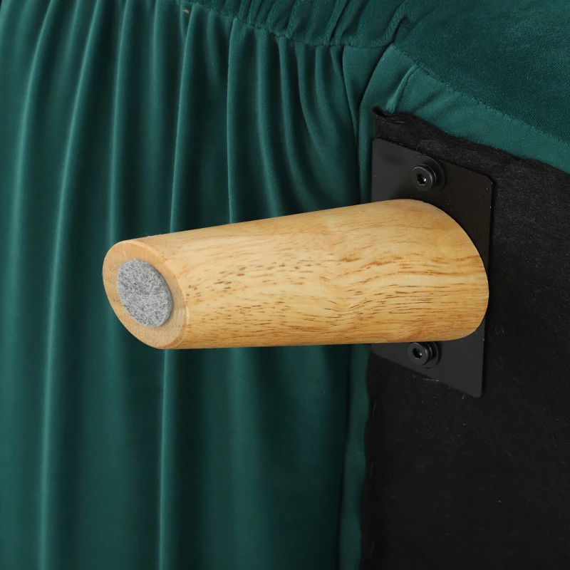 HOMCOM 3-in-1 slaapfauteuil, uitklapbare fauteuil met bedfunctie, verstelbare click-clack-rugleuning, poten van rubberhout, donkergroen