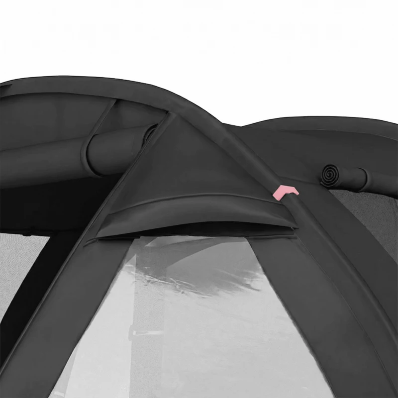 Outsunny 3-4 Man Tunnel Tent, Two Room Camping Tent with Windows and Covers, Portable Carry Bag, for Fishing, Hiking, Sports, Festival - Black