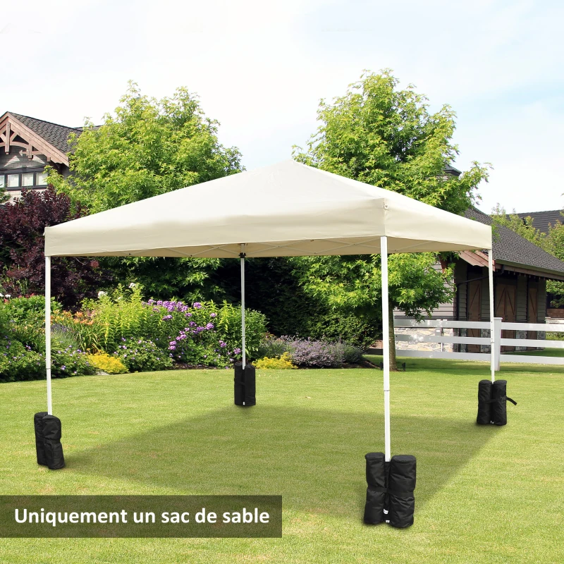 Outsunny Lot 4 sacs de lestage de fixation pour tonnelle parasol pavillon, poids de lestage de pavillon, volume max. 15 kg, noir