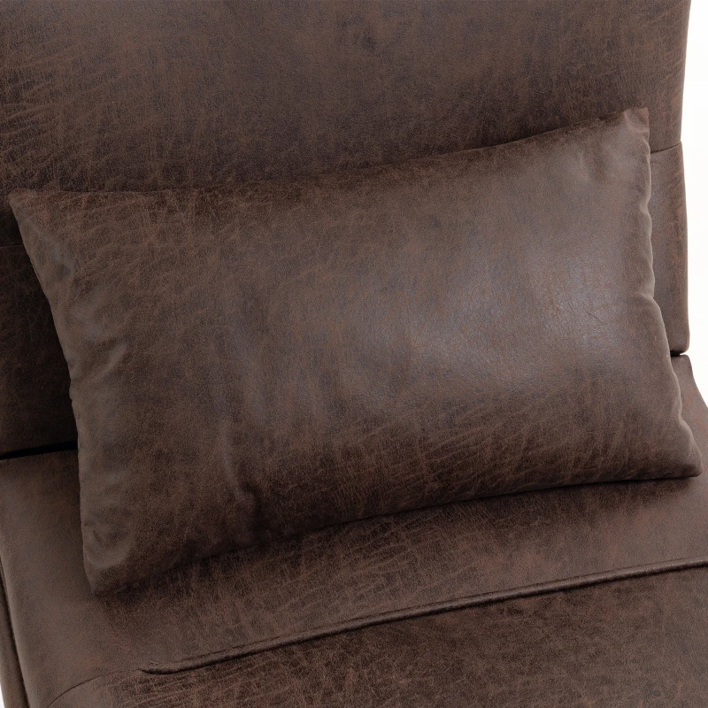 HOMCOM Modern Accent Chair with Footstool, Upholstered Lounge Chair with 64cm Wide Seat, Lumbar Pillow, Trapezoidal Backrest