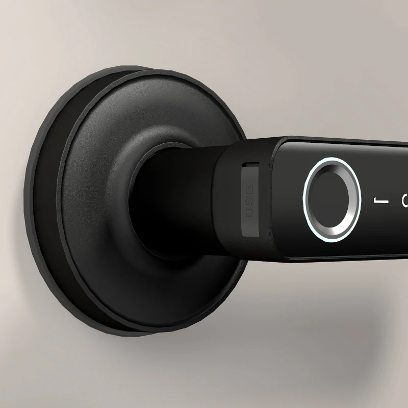 HOMCOM Cerradura de Puerta Inteligente, 5 Accesos por Huella, Código, Tarjeta NFC, Aplicación Tuya/Smart Life y Llave, Negro