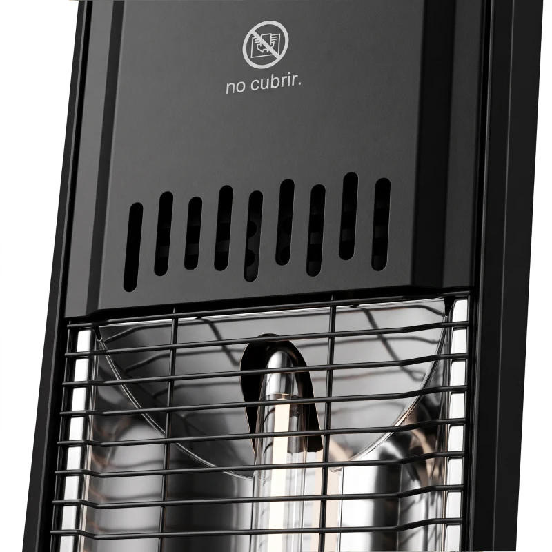 Outsunny 2000 W Electric Infrared Patio Heater with Cover, Free Standing/Wall Mounted IP65 Outdoor Garden Heater, Black