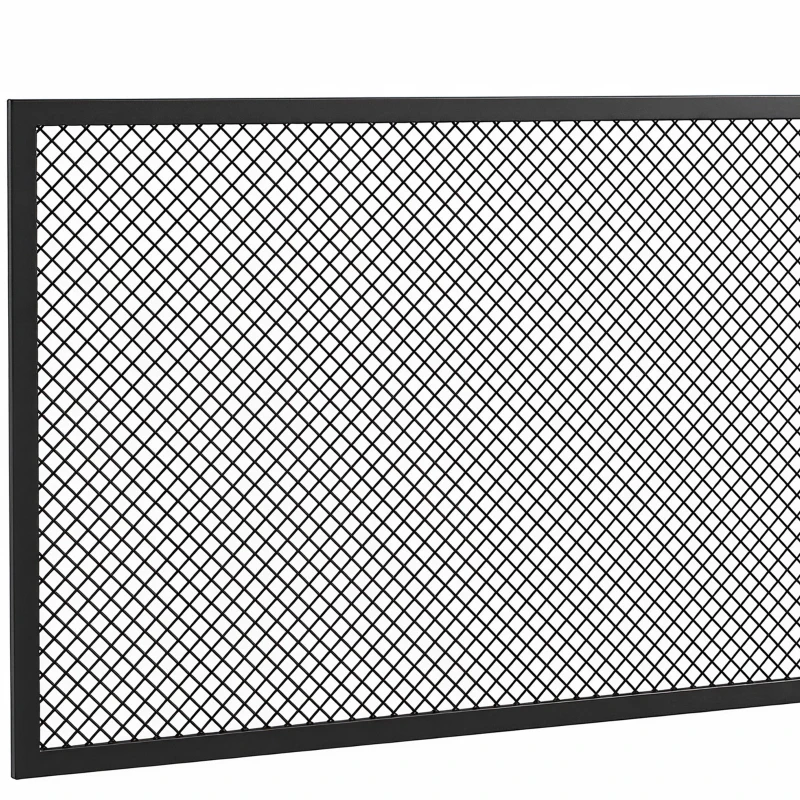 HOMCOM Haardscherm, opvouwbaar metalen vonkenscherm voor woonkamer en slaapkamer, 141 x 50 cm, zwart