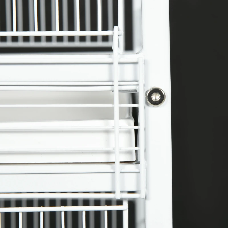 PawHut Wrought Metal Bird Cage Feeder White