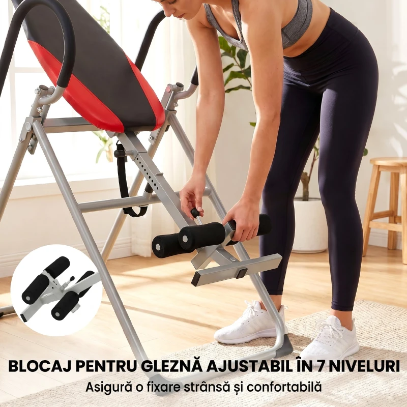 SPORTNOW Masă Robustă pentru Inversiune cu Blocare Reglabilă pentru Glezne