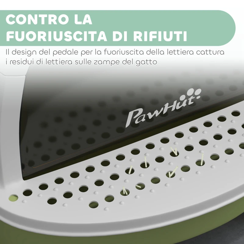 PawHut Lettiera per Gatti Chiusa con Vassoio Estraibile, Paletta e Filtro ai Carboni Attivi, Multicolore