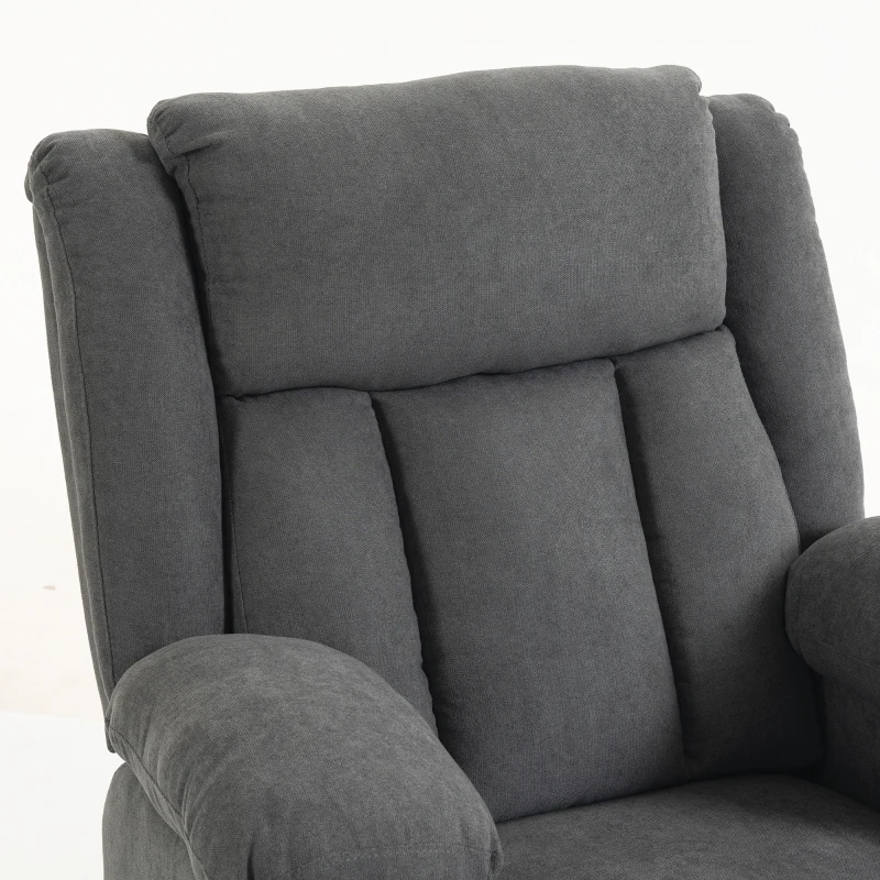 HOMCOM Dual Motor Recliner Chair, 55° Electric Lift Chair for Elderly, Recliner Armchair with Massage and Heat, Dark Grey