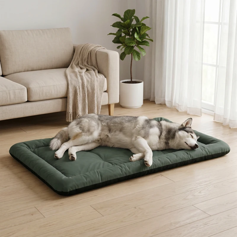 PawHut Waterproof Dog Bed, Foldable Pet Bed with Anti-Slip Bottom, Machine Washable for Large Dogs and Cats, 130 x 85 x 7 cm