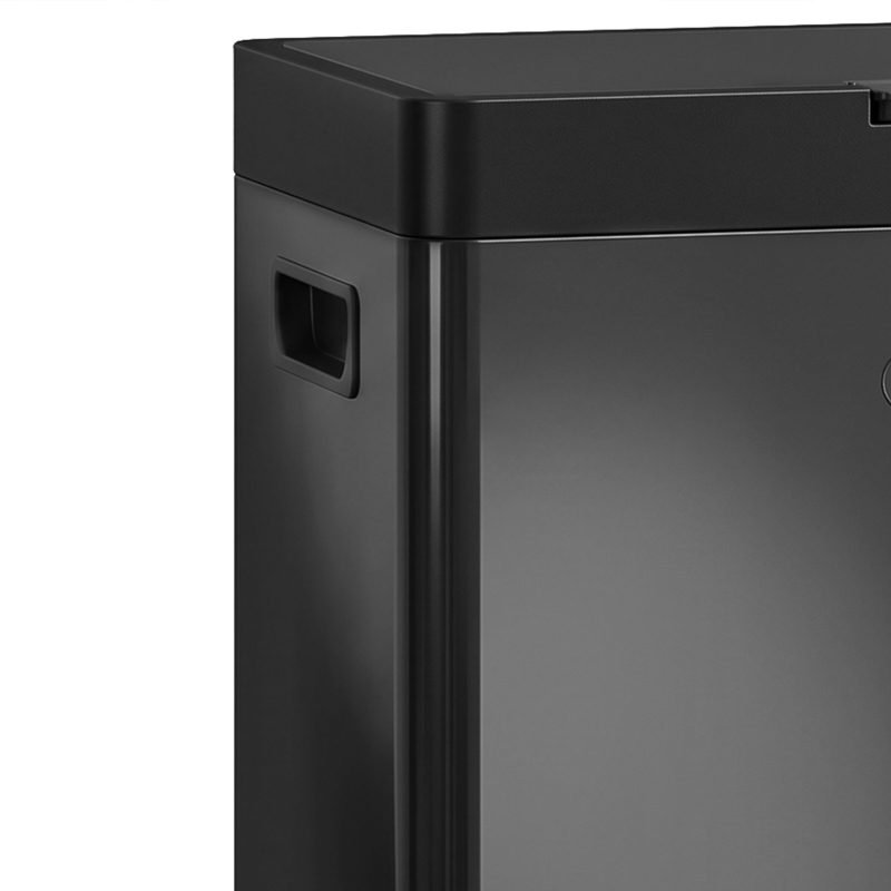 HOMCOM Cubo de Cocina a Pedal 56 L con 3 Compartimentos y Cierre Suave de Acero Inoxidable Negro