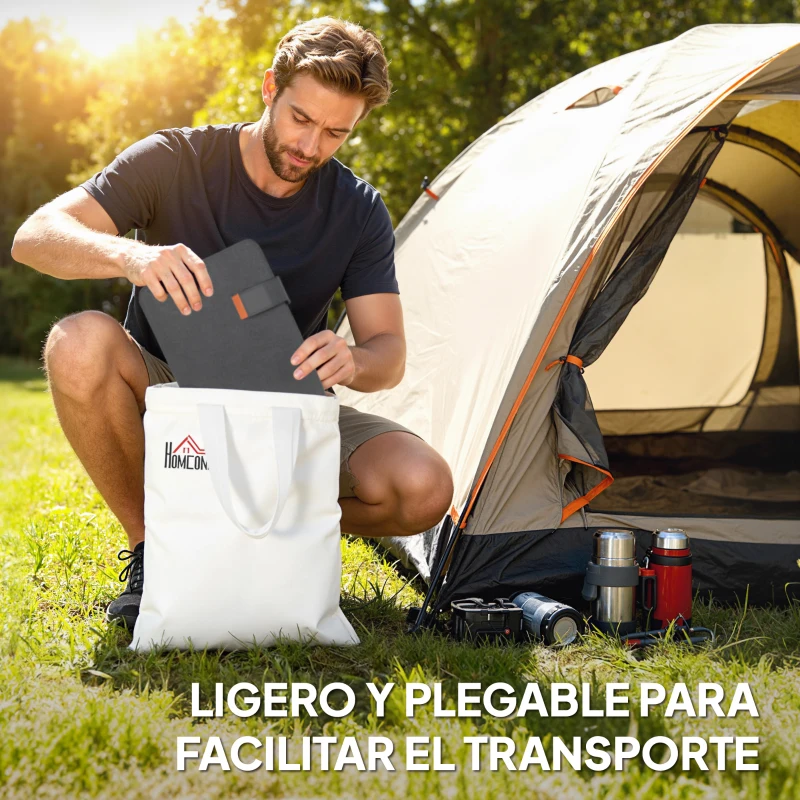 HOMCOM Cargador Solar Plegable 36W Panel Solar Portátil con Puertos USB-A y Tipo-C IP67 Superficie de ETFE para Teléfonos