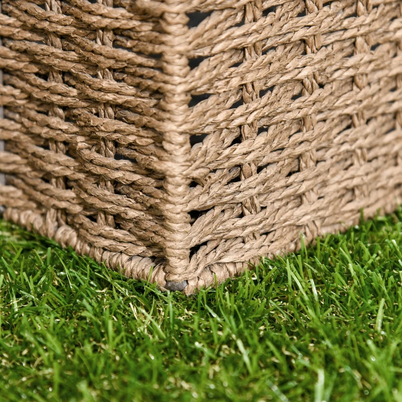 Outsunny Césped Sintético de 10 Piezas 30x30 cm con Altura de Hierba 25 mm Anti-UV Alfombra Césped Artificial Verde Oscuro