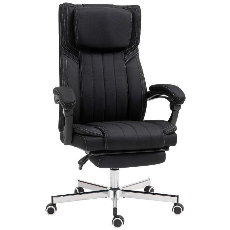 Vinsetto Chaise de bureau siège pivotant dossier inclinable hauteur réglable 65 x 61 x 105-113 cm noir