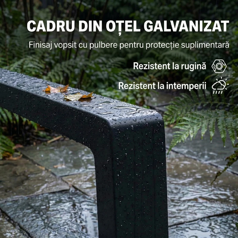 Outsunny Șezlong cu 5 Poziții, 118x58x80 cm, Negru