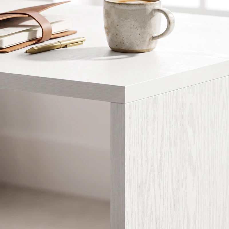 HOMCOM Computer Desk with 3 Drawers Reversible Home Office Desk 120 cm, White