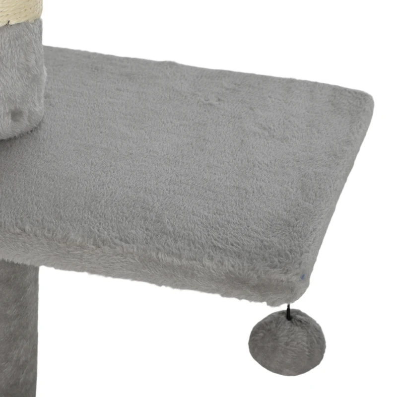PawHut Floor to Ceiling Cat Tree, 230-250cm Multi-Level Cat Tower with Adjustable Height, Scratching Posts, Condo, Platforms