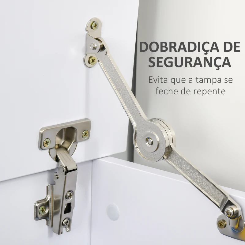 HOMCOM Baú de Armazenamento, Banco de Armazenamento com Dobradiça de Segurança, Estilo Moderno, para Entrada, Quarto, Sala de Estar, 100x40x40 cm, Branco
