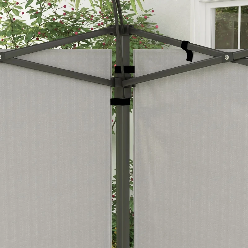 Outsunny Set 2 Pereți Laterali pentru Foișor 3x3 m și 3x6 m cu Ferestre, din PE și Plastic, 293x193 cm, Alb