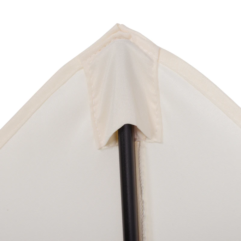 Outsunny Ombrellone da Giardino 2x2m Rotondo con Palo Centrale in Alluminio e Poliestere, Crema