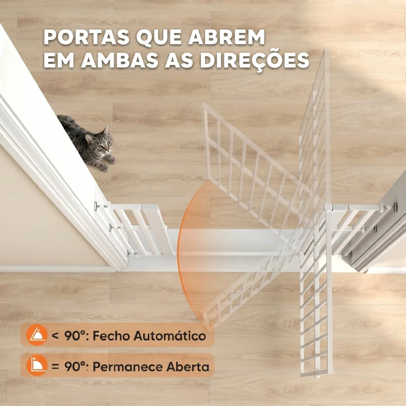 PawHut Barreira de Segurança Extra Alta 160 cm para Crianças e Animais, Ajustável 76-105 cm com Fecho Automático